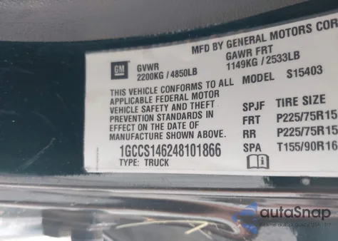 2004 Chevrolet Colorado Ls from USA, damaged, VIN 1GCCS146248101866